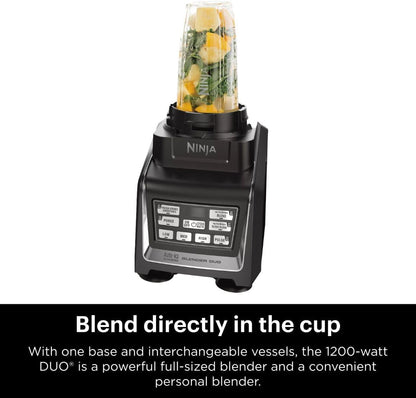 Ninja BL642 Nutri Ninja Blender - 1200W Auto-iQ Base with 72 oz. Pitcher & To-Go Cups | Black