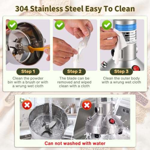 Electric Grain Mill Grinder 150g 850W 28000 RPM for Dry Grains and Spices
