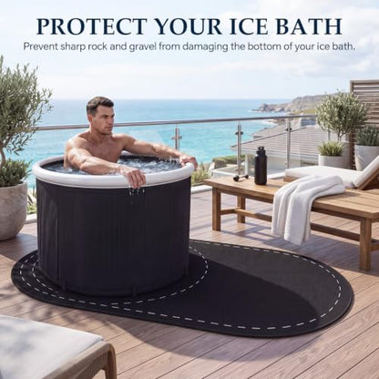 Heavy Duty Rubber Cold Plunge Tub Mat for Ice Bath - 63 x 40 inches