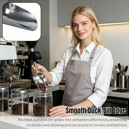 Heavy Duty 12oz Aluminum Ice Scoop 2 Pack for Kitchen & Bar Use