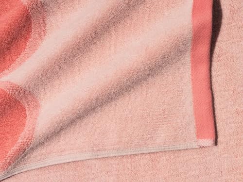 Pink 6-Piece Scalloped Bath Towel Set - 56 x 30 Inches Combed Cotton