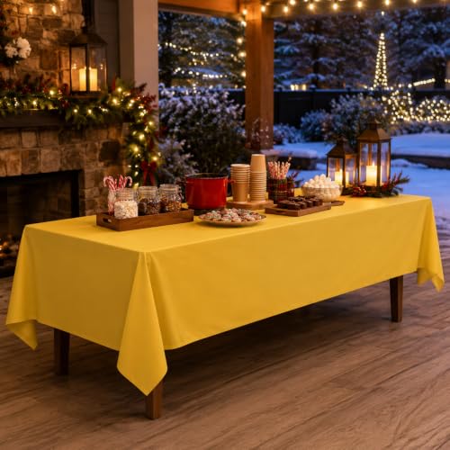 6 Pcs Christmas Plastic Tablecloths Set - Red Green Gold Variation