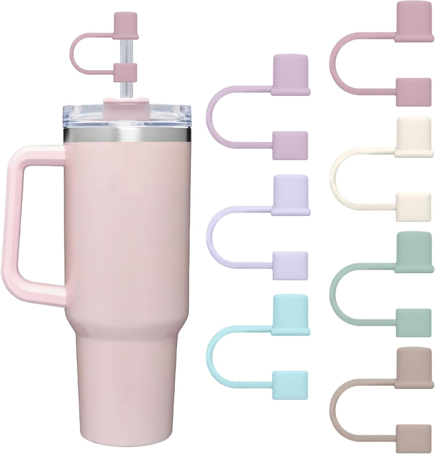 Stanley 7-Piece Straw Cover Caps - Silicone Toppers for 30oz & 40oz Tumblers | Multicolor