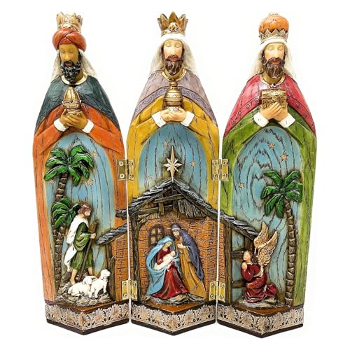Nativity Scene 3 Wise Men Figurines Hand Painted Holiday Decor Variation 12325