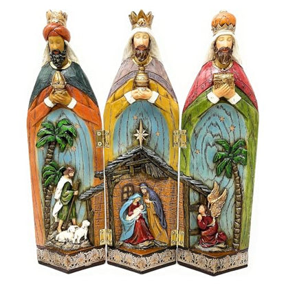 Nativity Scene 3 Wise Men Figurines Hand Painted Holiday Decor Variation 12325