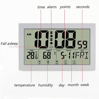 NEWMINDLTD Pronoia Atomic Clock with Indoor Temperature & Humidity - Self-Setting Digital Wall/Desk Clock, White