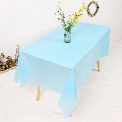 Blue Disposable Tablecloths by [Brand Name] - 3 Pack, 54" x 108" Baby Blue Plastic Covers for Events & Parties