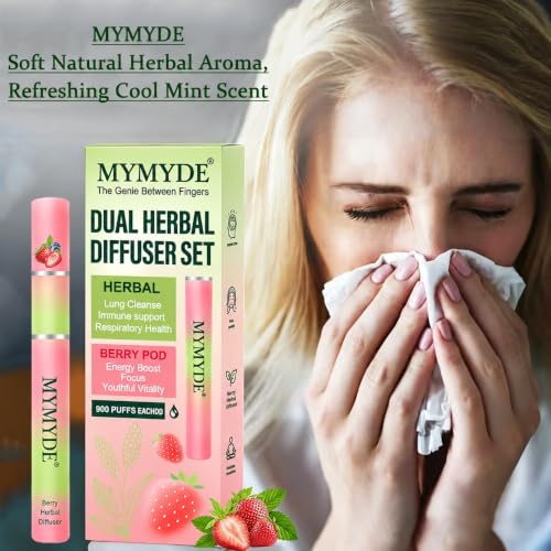 MYMYDE Green Flavored Air Device with Thyme Mint & Strawberry Mint - Switchable Portable Aroma Diffuser