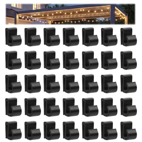 Outdoor String Light Clips for Pergolas - 35-Pack Weather-Resistant Wire Holders
