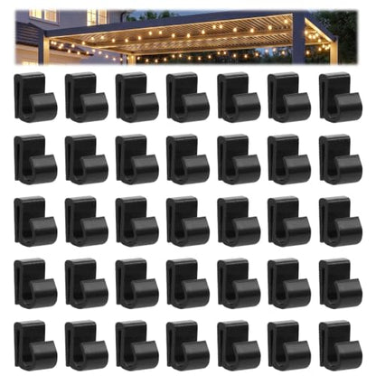 Outdoor String Light Clips for Pergolas - 35-Pack Weather-Resistant Wire Holders