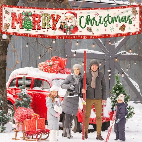 Large Christmas Yard Banner - Outdoor Holiday Decorations for Yard & Porch