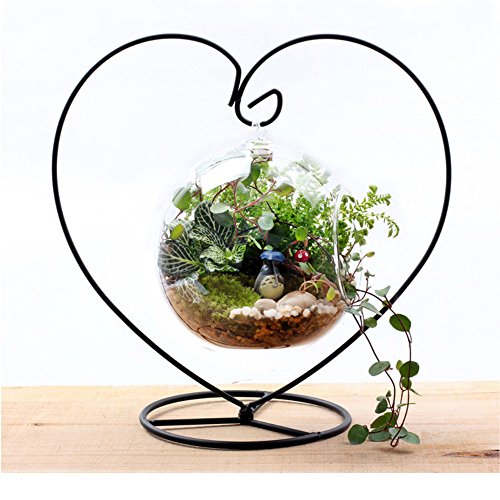 CXLE 9x4.8 Inch Ornament Display Stand for Glass Globes & Decorations - Iron Pothook Holder