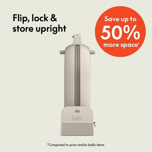 Bella Waffle Maker - Flip-N-Store Design with EverGood™ Nonstick Coating | 7” Wide Plates, 1000 Watt, Oatmilk