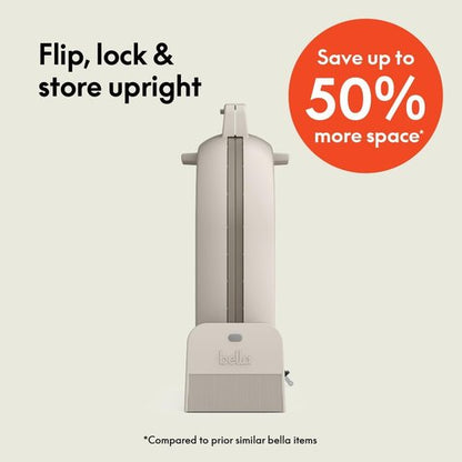 Bella Waffle Maker - Flip-N-Store Design with EverGood™ Nonstick Coating | 7” Wide Plates, 1000 Watt, Oatmilk