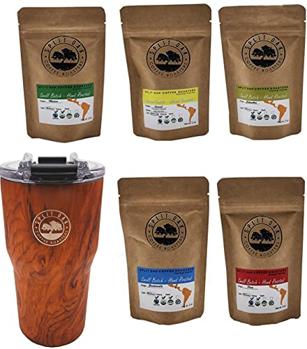 Las Americas Coffee Gift Box with 5 Arabica Coffees & Insulated Tumbler