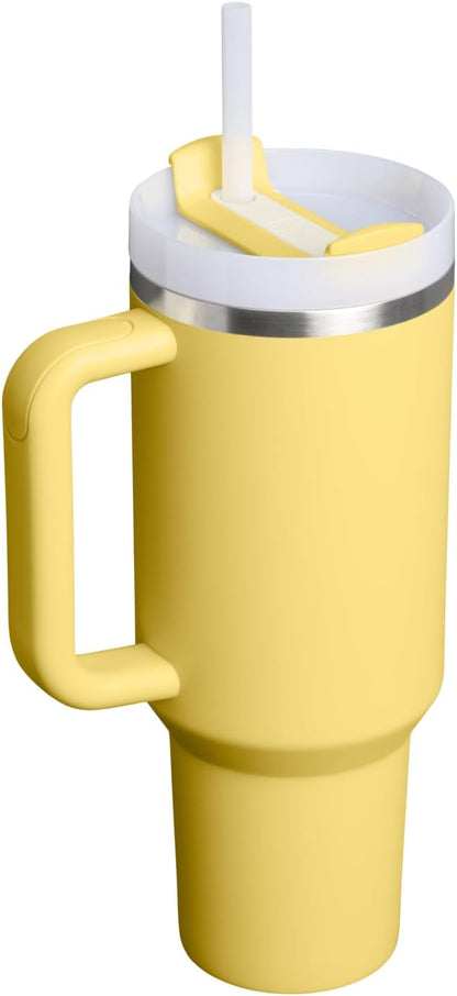 STANLEY Quencher H2.0 Tumbler - 40 oz Insulated Stainless Steel Cup with Handle & Straw | BPA-Free Daffodil