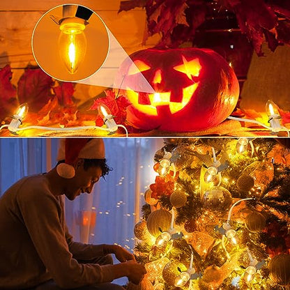Christmas Village Lights Set - 10 Warm White C7 LED Bulbs for Holiday Decor