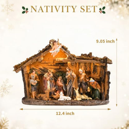 Nativity Scene Lighted Christmas Village Set - Indoor Holiday Decor - Variation of THIS listing