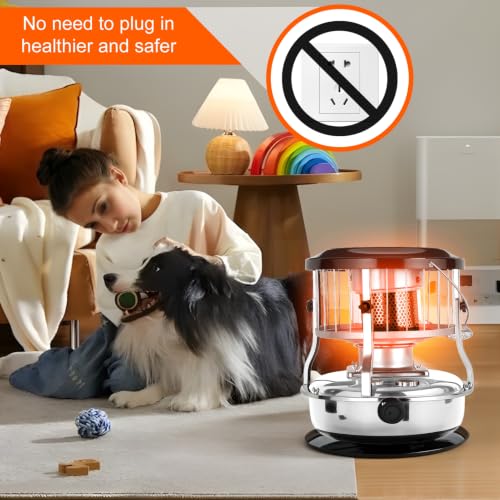 Portable Indoor Kerosene Heater 9000 BTU with White Finish - Camping Stove