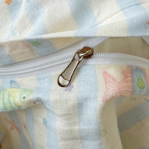 Kids Fish Duvet Cover Set Muslin Cotton Twin Blue Striped 4 Piece
