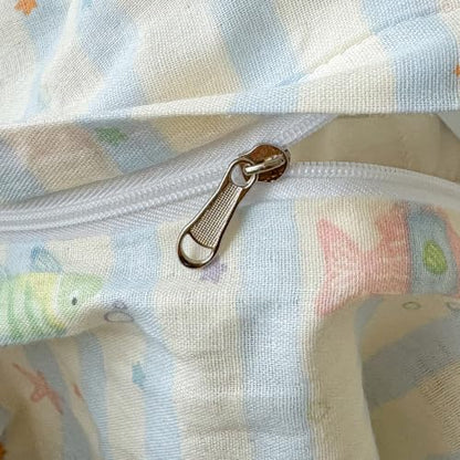 Kids Fish Duvet Cover Set Muslin Cotton Twin Blue Striped 4 Piece