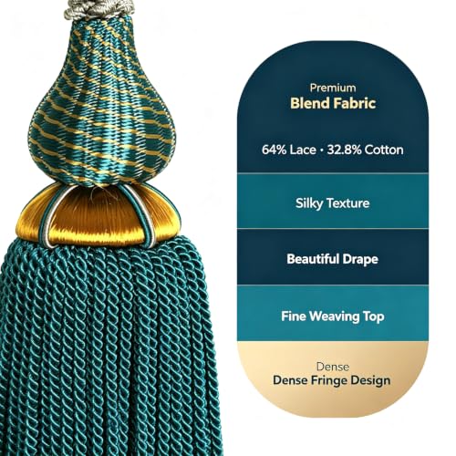 Green Luxury Tassels for Curtains and Furniture Knobs - 2PCS Home Decor