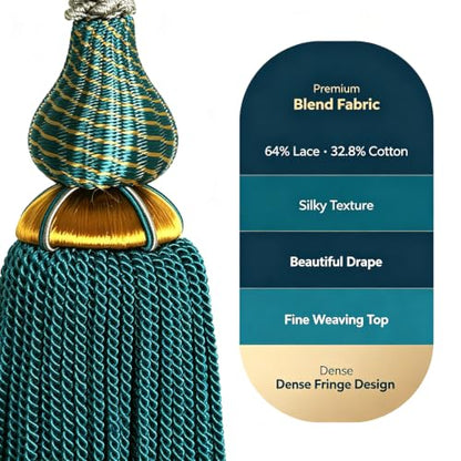 Green Luxury Tassels for Curtains and Furniture Knobs - 2PCS Home Decor