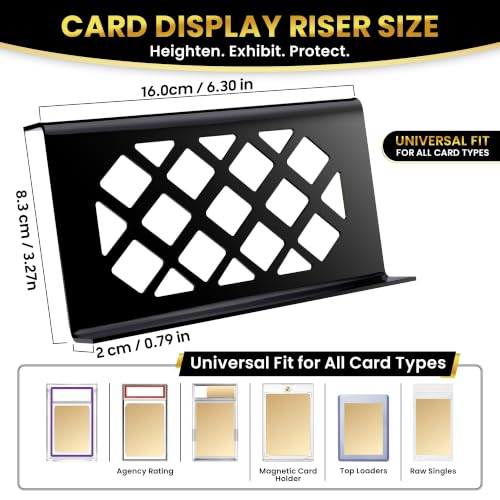 24Pcs Trading Card Risers for Display Case - Tiered Acrylic Card Stands