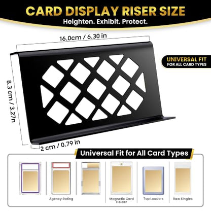 24Pcs Trading Card Risers for Display Case - Tiered Acrylic Card Stands