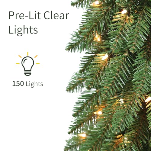 7ft Pre-Lit Artificial Christmas Tree with Clear Lights - Alpine Slim Design