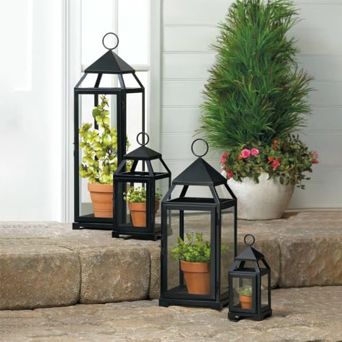 Vintage Bronze Outdoor & Indoor Lantern Set of 3 - 19”, 13”, 9” H - NEEDOMO