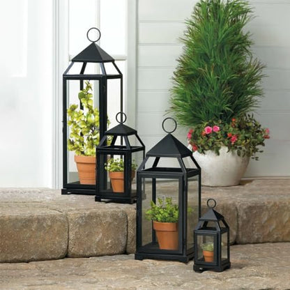 Vintage Bronze Outdoor & Indoor Lantern Set of 3 - 19”, 13”, 9” H - NEEDOMO