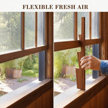 Wooden Window Prop Stick for Casement & Awning Windows - Adjustable Support