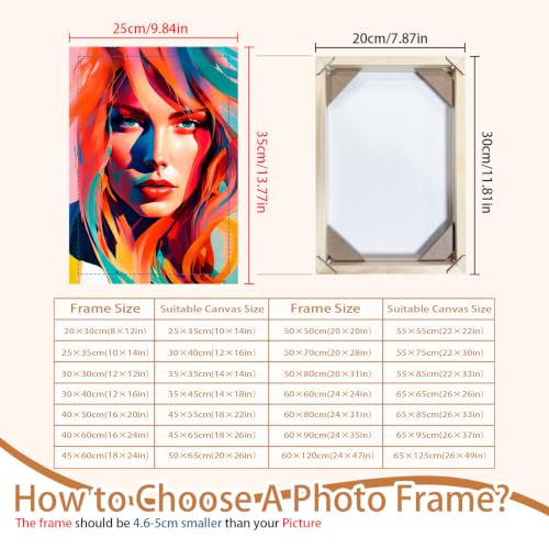 14x18 Inch Canvas Frame for 40x50 cm Artwork DIY Wooden Wall Art Kit