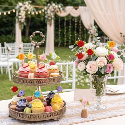 Flower Rose Bamboo Picks 100PCS Colorful Skewers for Cupcakes & Crafts - Variation of THIS listing