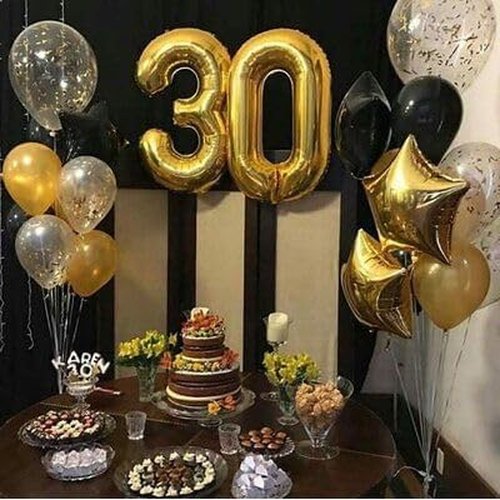 Gold Number 0 Balloon - 40 Inch Birthday Decoration for Milestone Celebrations