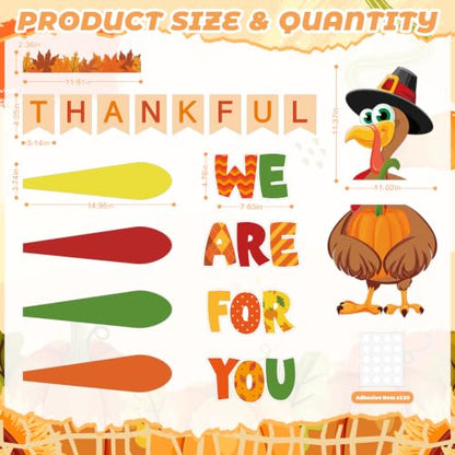 Brown 43pcs Thanksgiving Bulletin Board Decorations Fall Classroom Decor