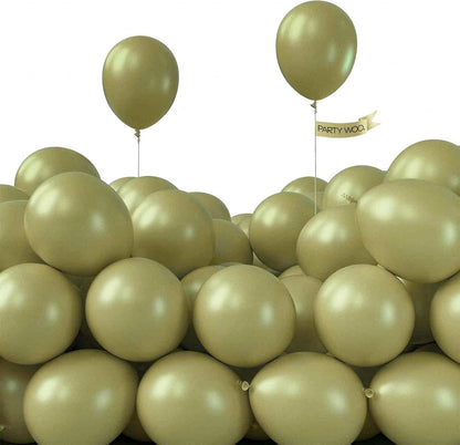 PartyWoo Sage Green Balloons - 50 Pcs Mini Matte Olive Green Latex for Weddings & Baby Showers
