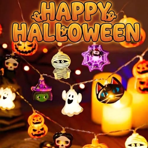 Halloween String Lights 19.7ft with 40 Colorful LEDs & 8 Modes - USB Powered - Variation of 40