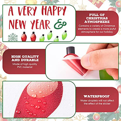 3 Pieces Christmas Wall Decals Snowflakes Quotes Holiday Stickers for Door & Wall Decor