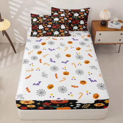 Feelyou Ghost Twin Zipper Comforter Bedding Set for Kids - Halloween Decor