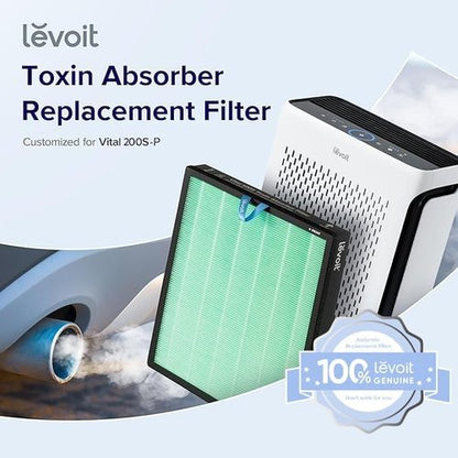 LEVOIT Vital 200S-P Air Purifier Replacement Filter - HEPA & Activated Carbon for Odor Control | 1 Pack, Green