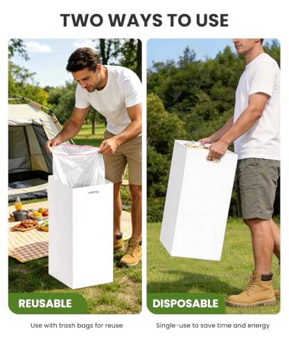 Disposable 30-Gallon Party Trash Cans with Rim Clips - 4 Pack