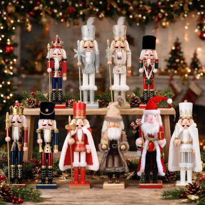 15-Inch Wooden Nutcracker Soldier with Bugle - Handcrafted Christmas Decor