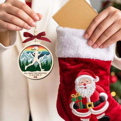 HEXMOZ Christmas Running Gifts for Women - Running Ornament Set - Running 4