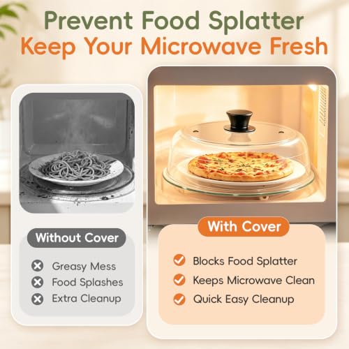 3-in-1 Microwave Splatter Cover Set with Glass Dome, Silicone Mats & Oven Mitts