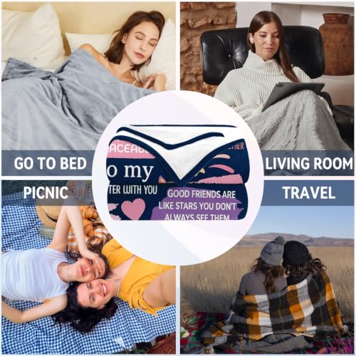 Navy Best Friend Throw Blanket - 50x60 Inches for Women & Bestie Gift