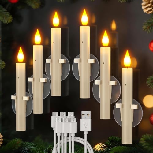 Rechargeable LED Window Candles with Dusk to Dawn Sensor - Suction Cup Lights