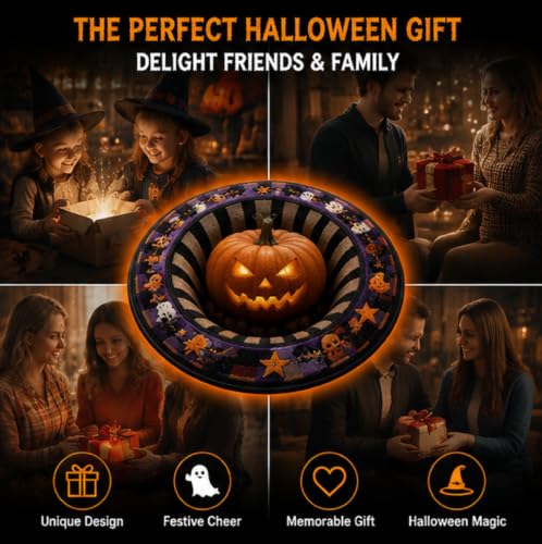 Halloween 3D Optical Illusion Rug Ghost Skeleton Pumpkin Decor - Variation F