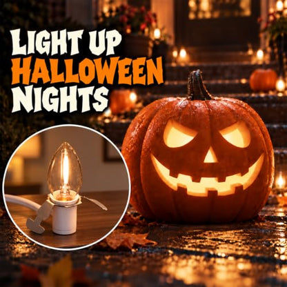 Minetom 6 FT LED Accessory Cord for Christmas Village Lights - Warm White, 4 Pack